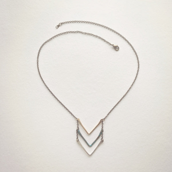 Petite Trifecta Necklace • Sterling Silver or Brass