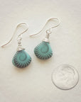 Turquoise Teardrop Spiral Earrings