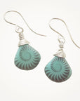 Turquoise Teardrop Spiral Earrings