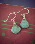 Turquoise Teardrop Spiral Earrings