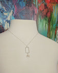 Vertical Frame Necklace • Coin Pearl
