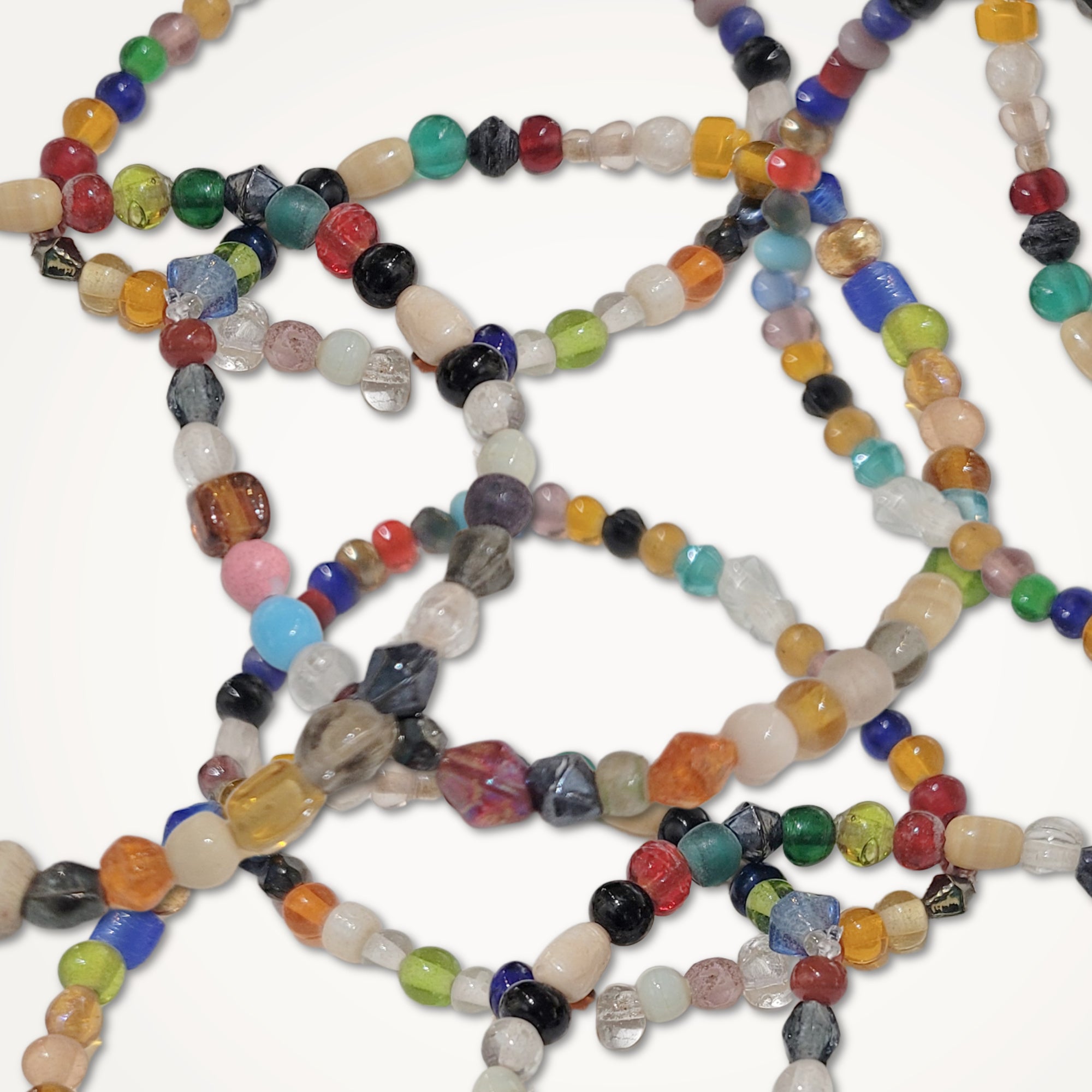 Vintage Mardi Gras Bead Bracelets • Set of 3