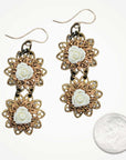 White Rose Filigree Earrings