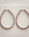 Woven Garnet Hoop Earrings