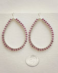 Woven Garnet Hoop Earrings