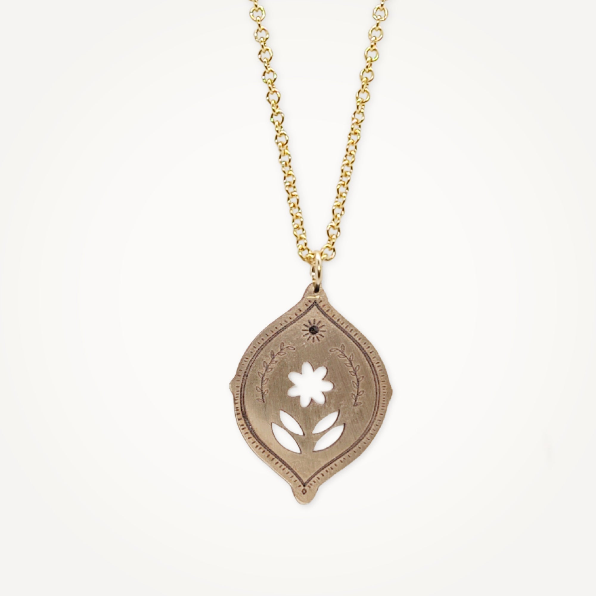 Botanical Floral Pendant Necklaces