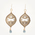 Dragonfly earrings with blue quartz gemstone