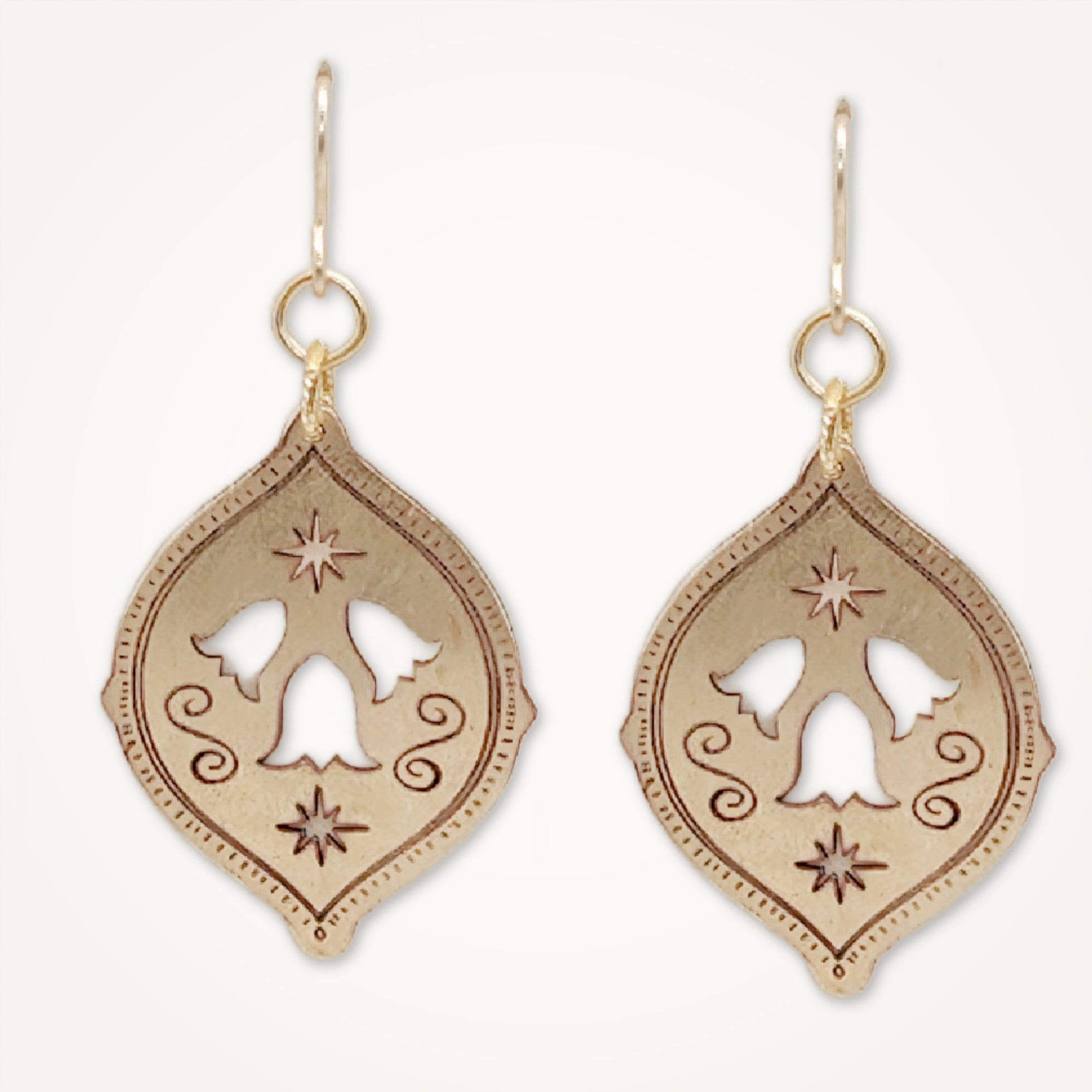 Handmade botanical bell flower lily of the valley earrings