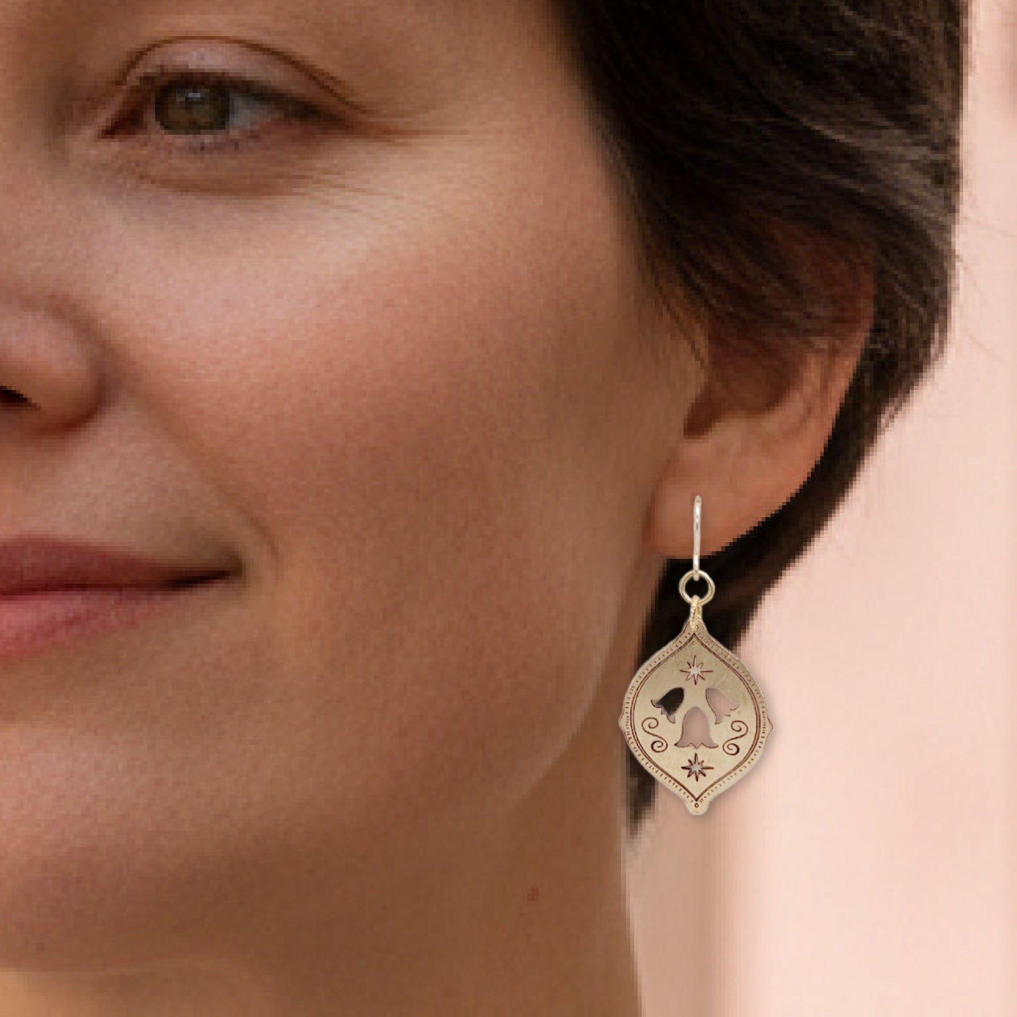 Lily of the valley bell flower earrings botanical jewelry handmade