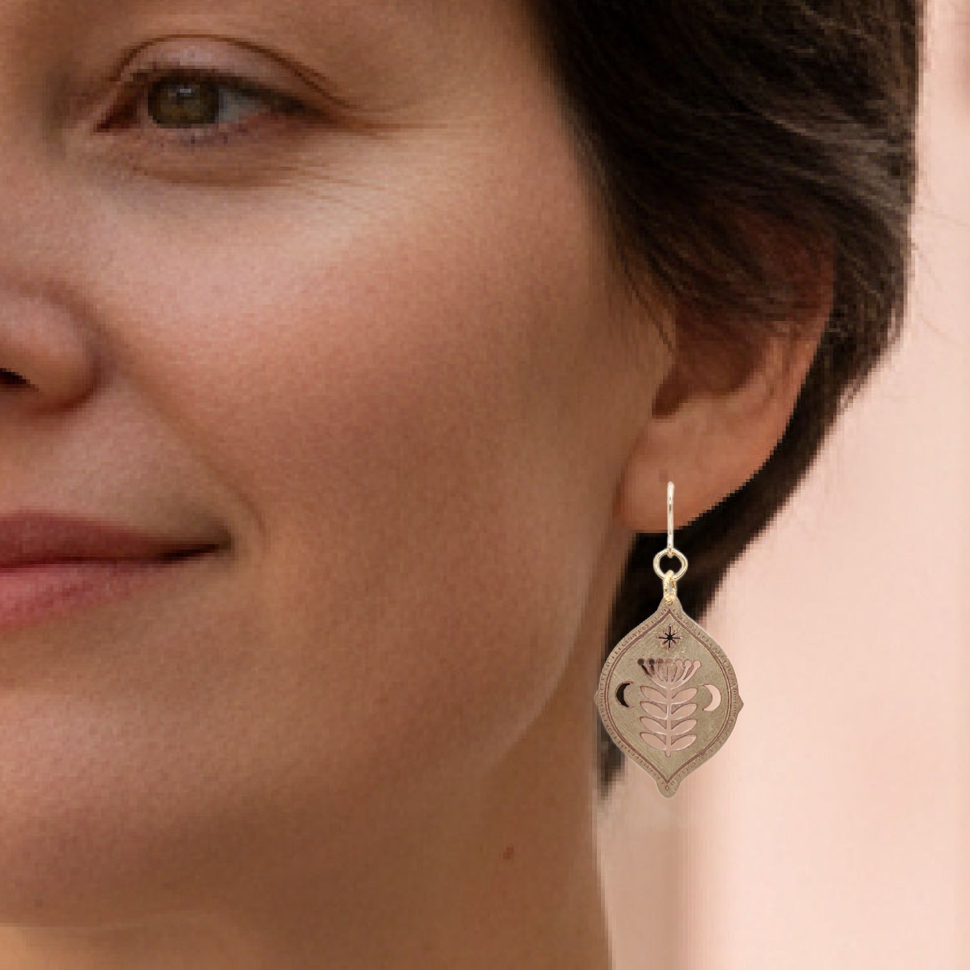 Delicate cereus flower earrings nature inspired handmade jewelry