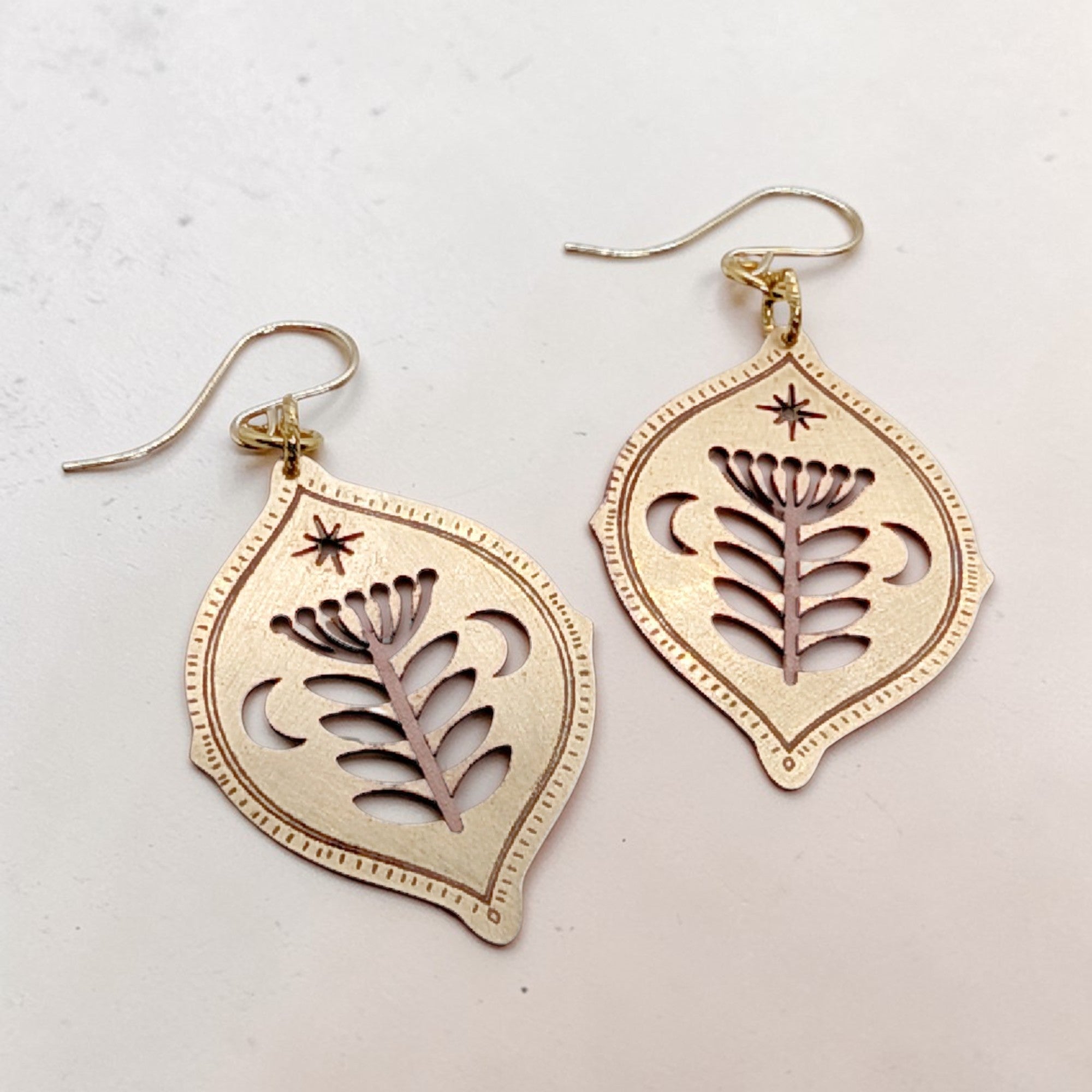 Night blooming cereus earrings botanical floral statement jewelry