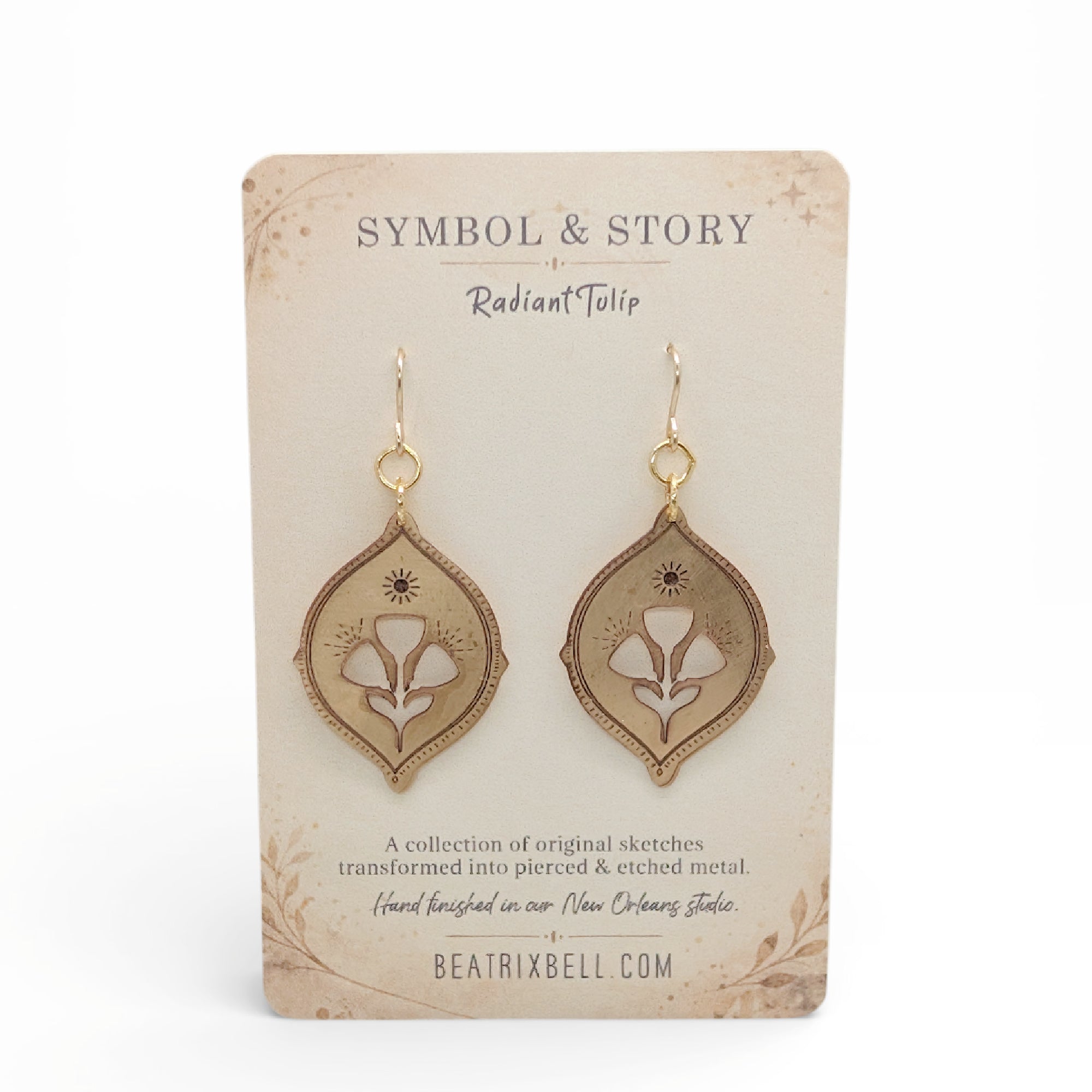 Tulip floral statement earrings nature inspired handmade jewelry