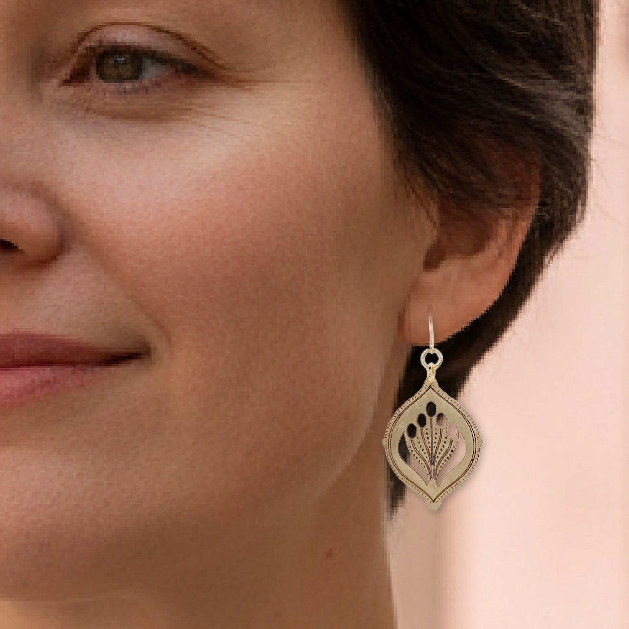 Delicate berry branch earrings botanical jewelry handcrafted in New Orleans