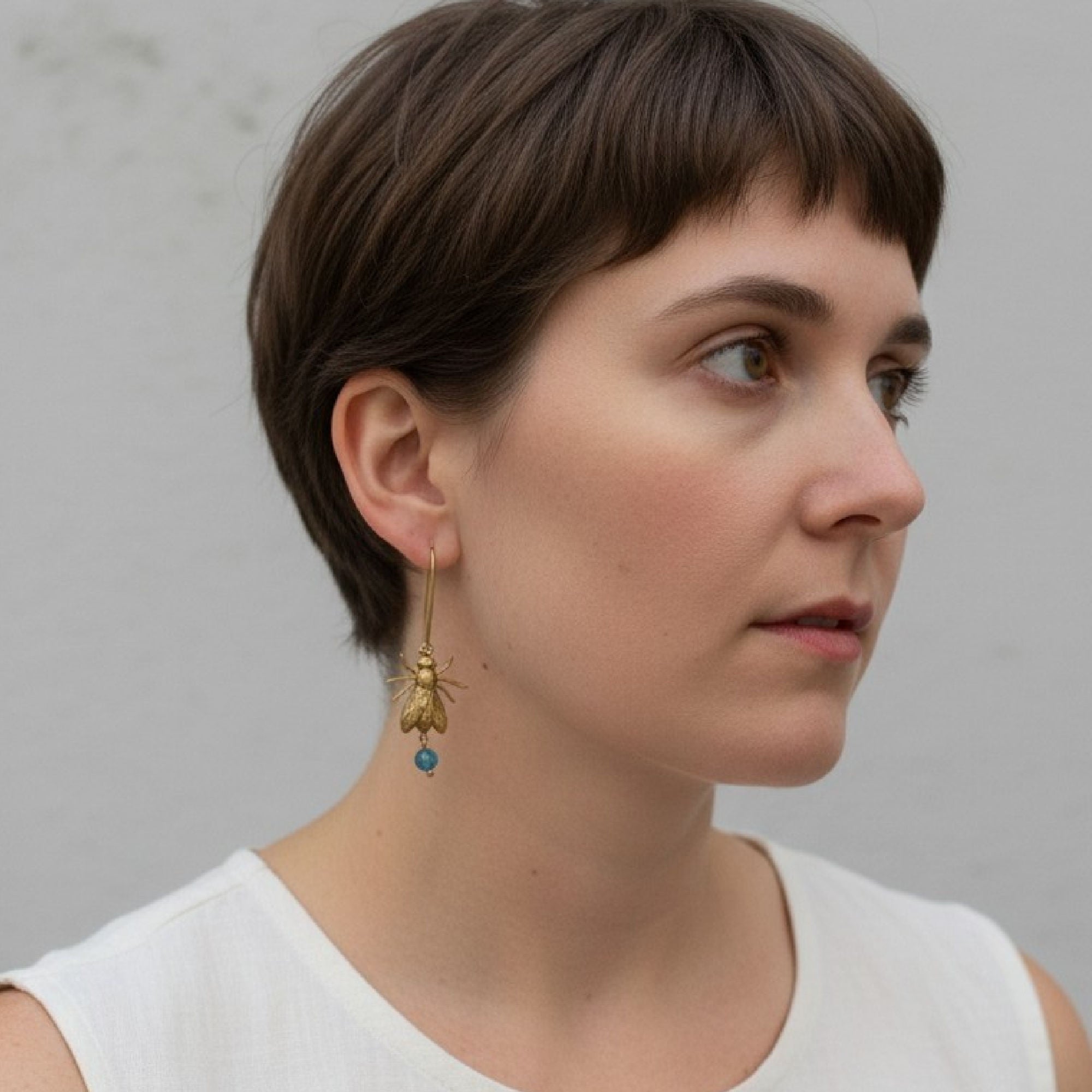 Bejeweled Fly Earrings • Indicolite Crystal
