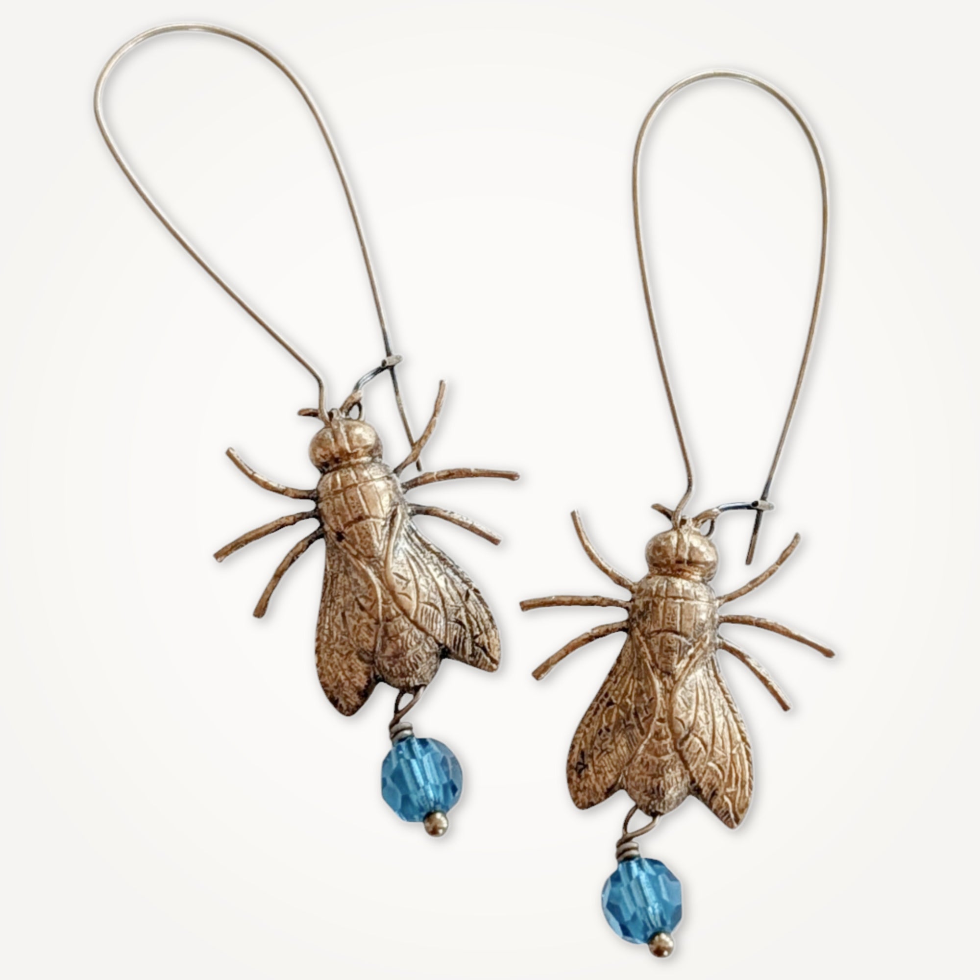 Bejeweled Fly Earrings • Indicolite Crystal