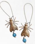 Bejeweled Fly Earrings • Indicolite Crystal