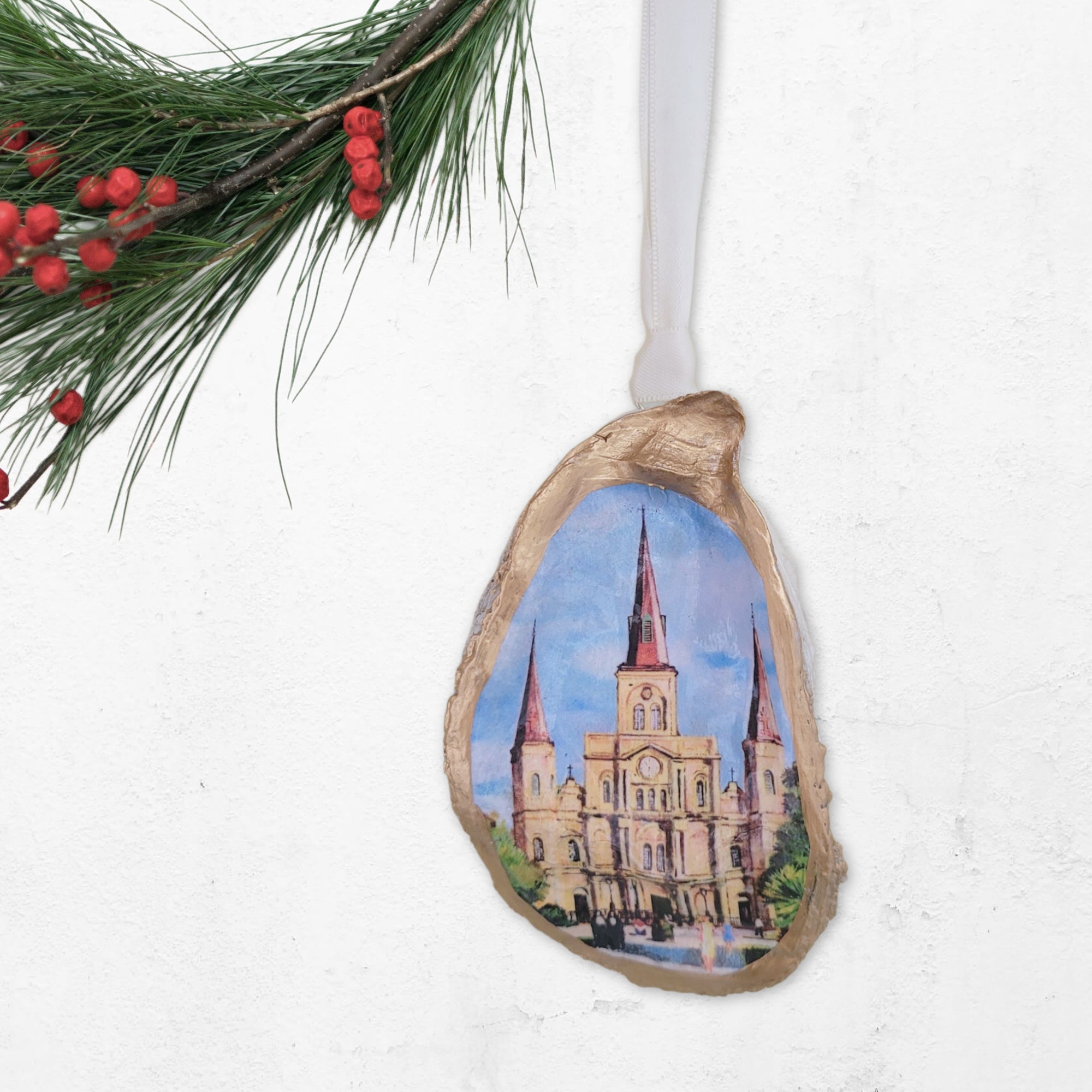 St. Louis Cathedral Ornament • Oyster Shell