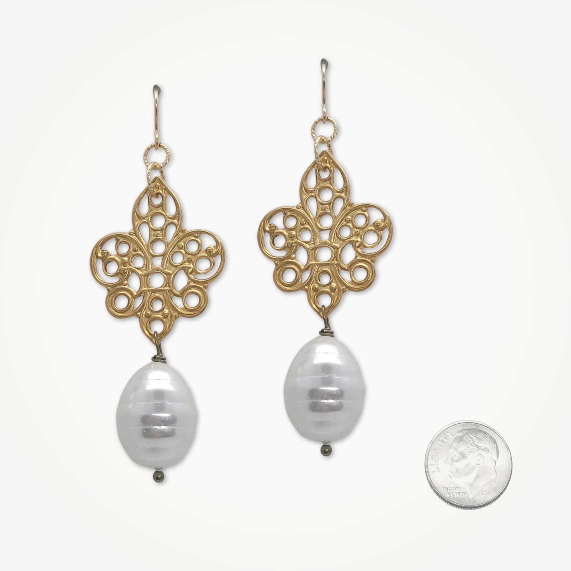 Baroque Pearl Earrings • Fleur De Lis