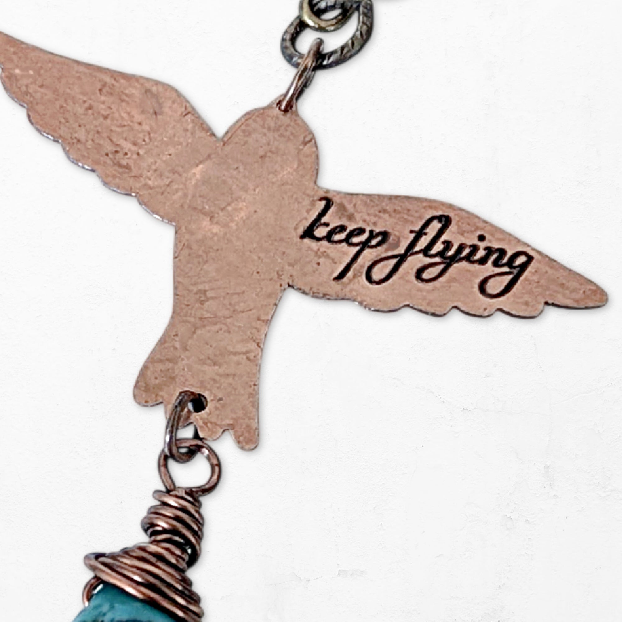 Crosswinds Bird Necklace • Turquoise