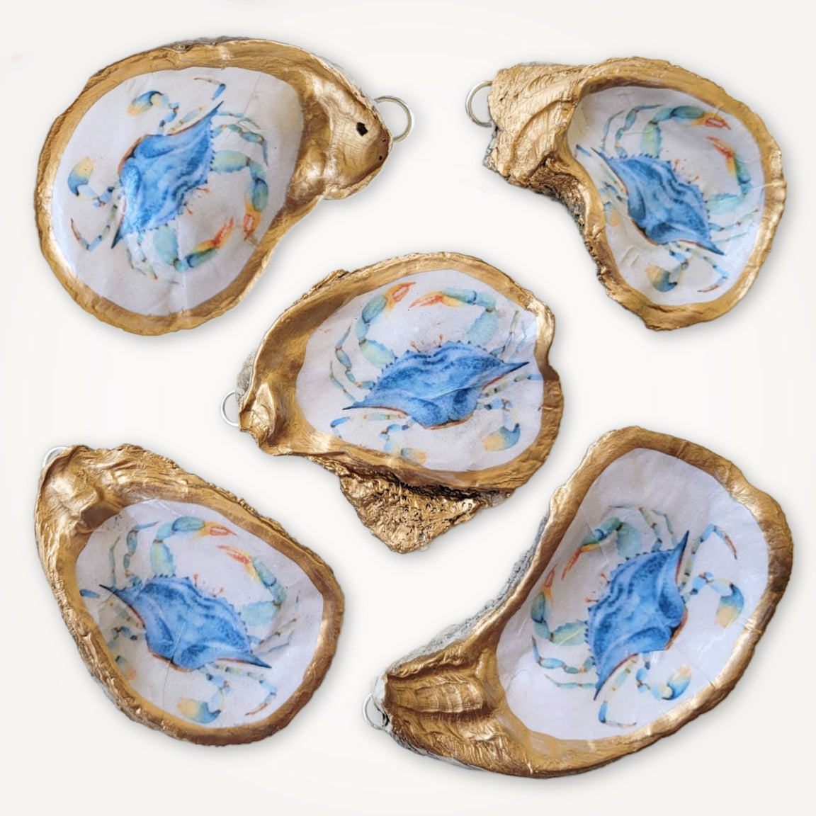 Blue Crab Ornament • Oyster Shell