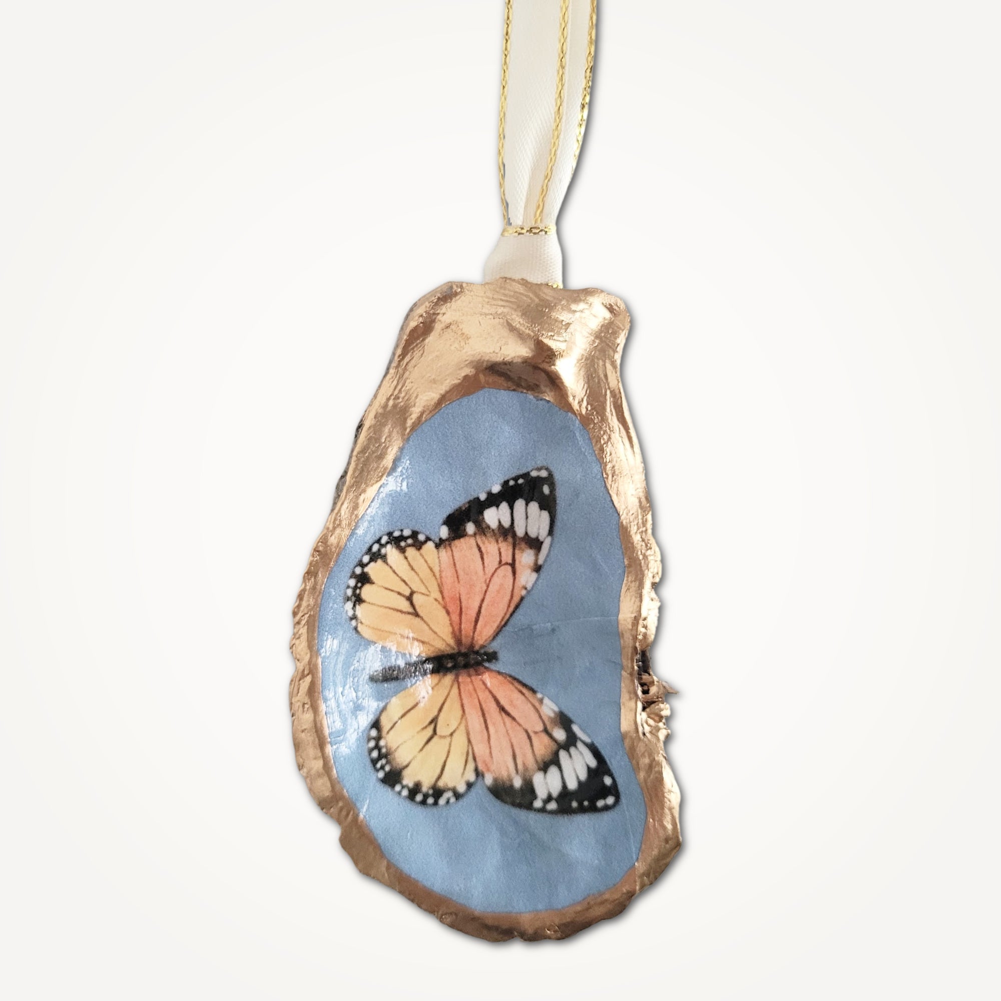 Butterflies Oyster Shell Ornament • Choose Your Design
