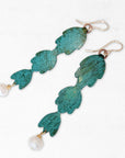 Cactus & Pearl Hand Painted Earrings