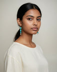 Cactus & Pearl Hand Painted Earrings