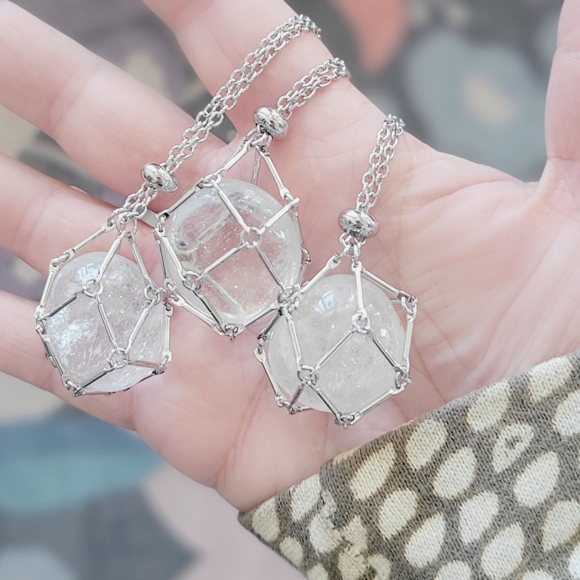 Crystal Ball Cage Necklace