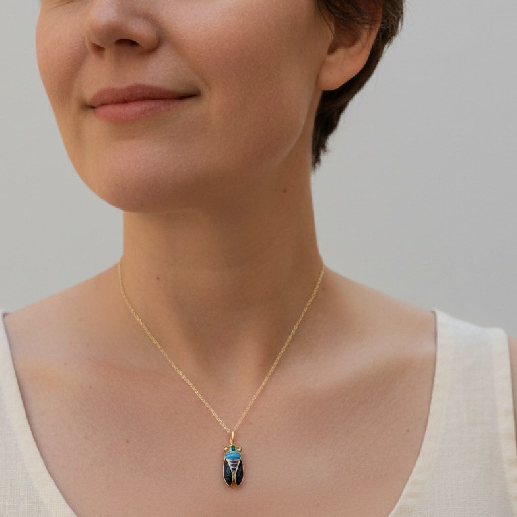 Enamel Cicada Necklace