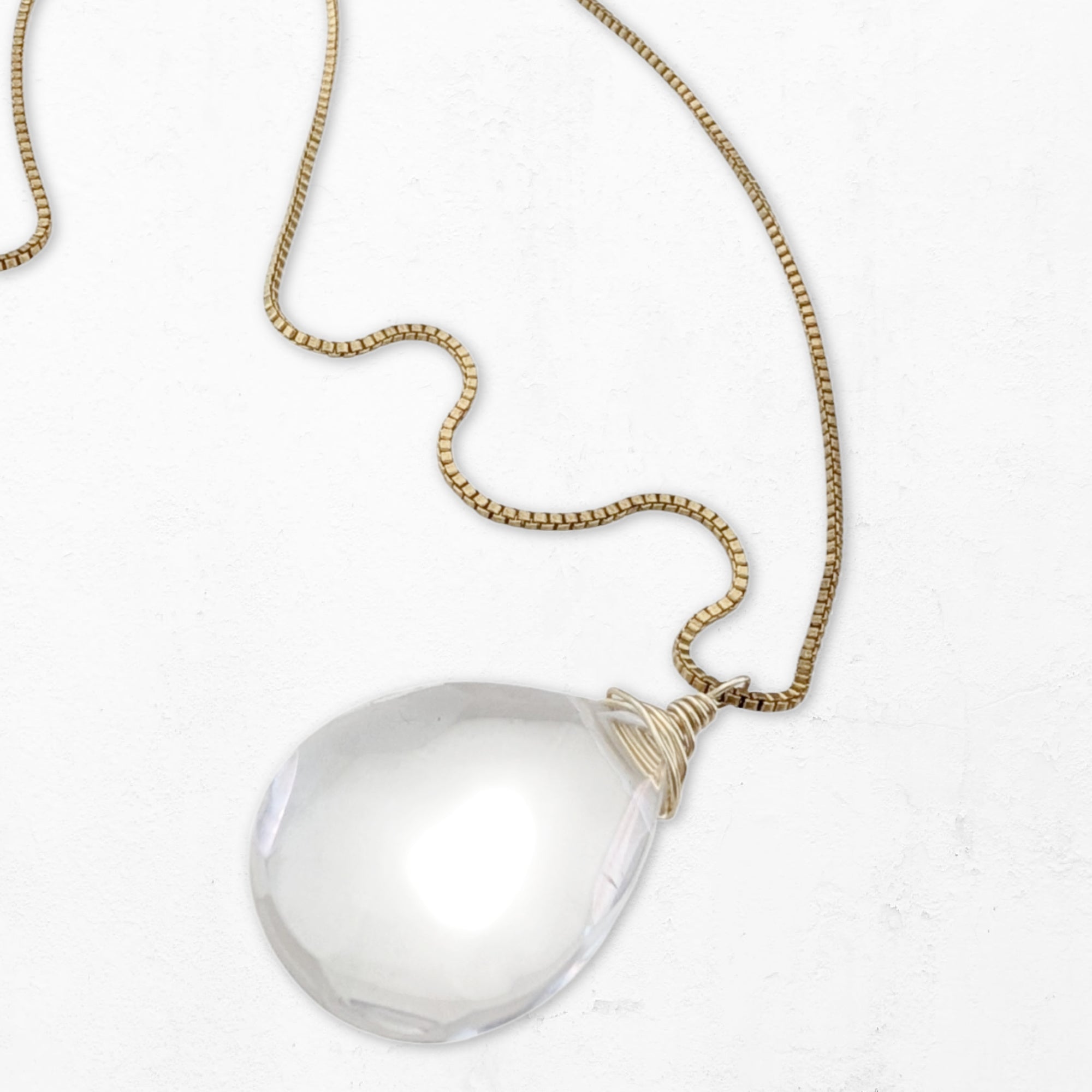Vintage Box Chain Crystal Necklace