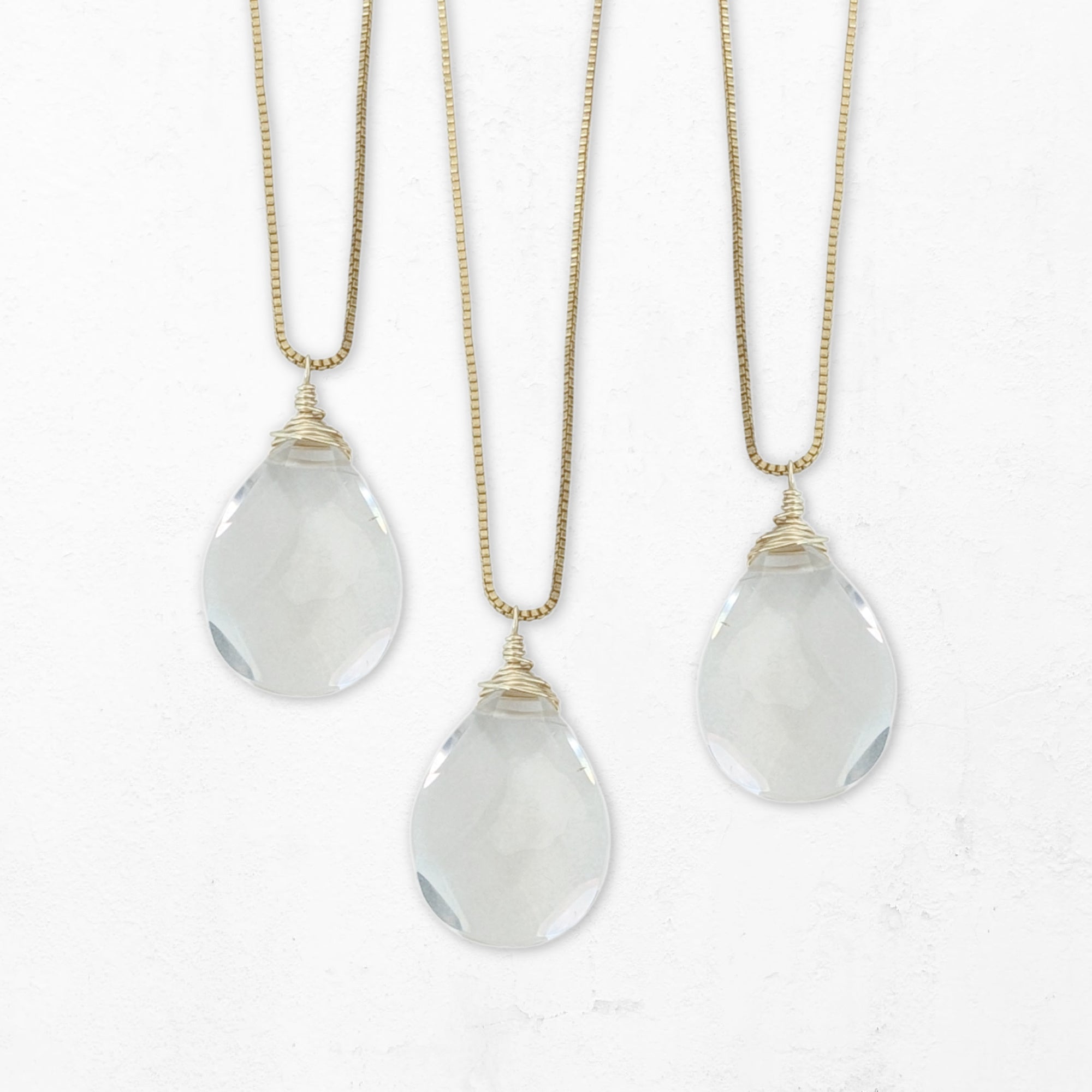 Vintage Box Chain Crystal Necklace