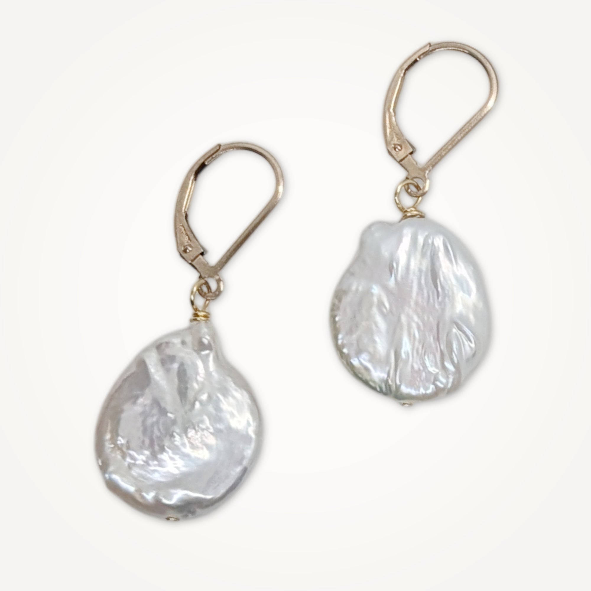 Baroque Freshwater Coin Pearl Earrings