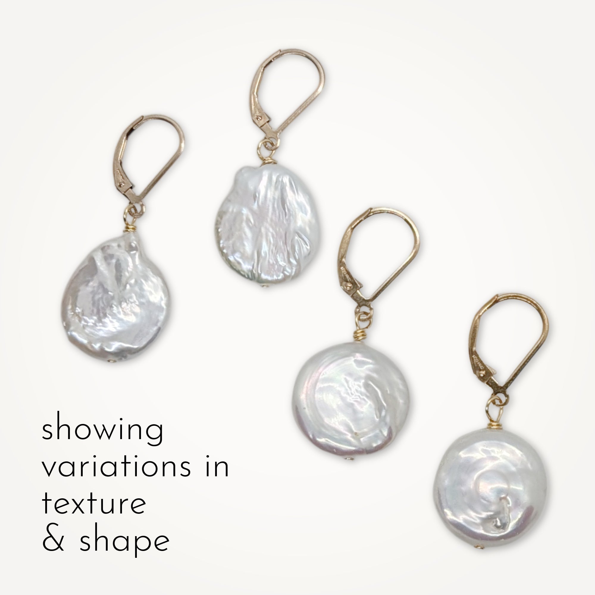 Baroque Freshwater Coin Pearl Earrings