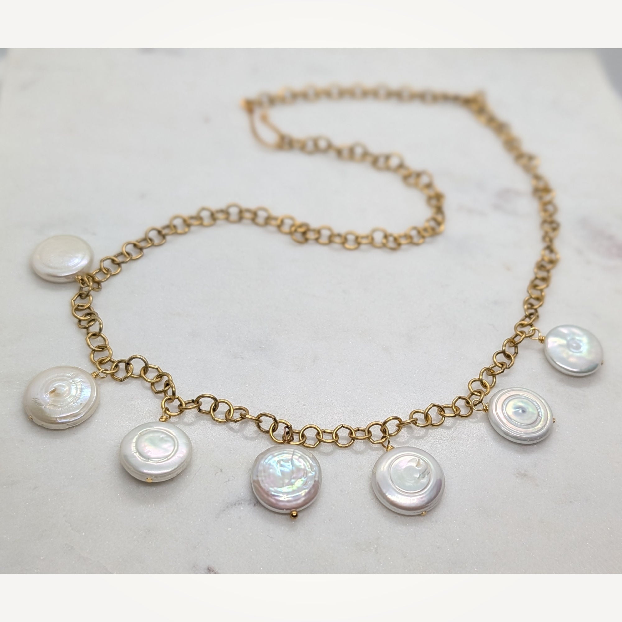 Baroque Coin Pearl Statement Necklace
