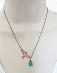 Crosswinds Bird Necklace • Turquoise