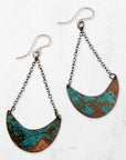 Copper Crescent Earrings