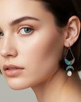 Echo Crescent Earrings • Rutilated Quartz
