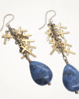 Cluster Cross Gemstone Earrings
