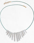 Beaded Crystal Fan Necklace