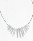 Beaded Crystal Fan Necklace