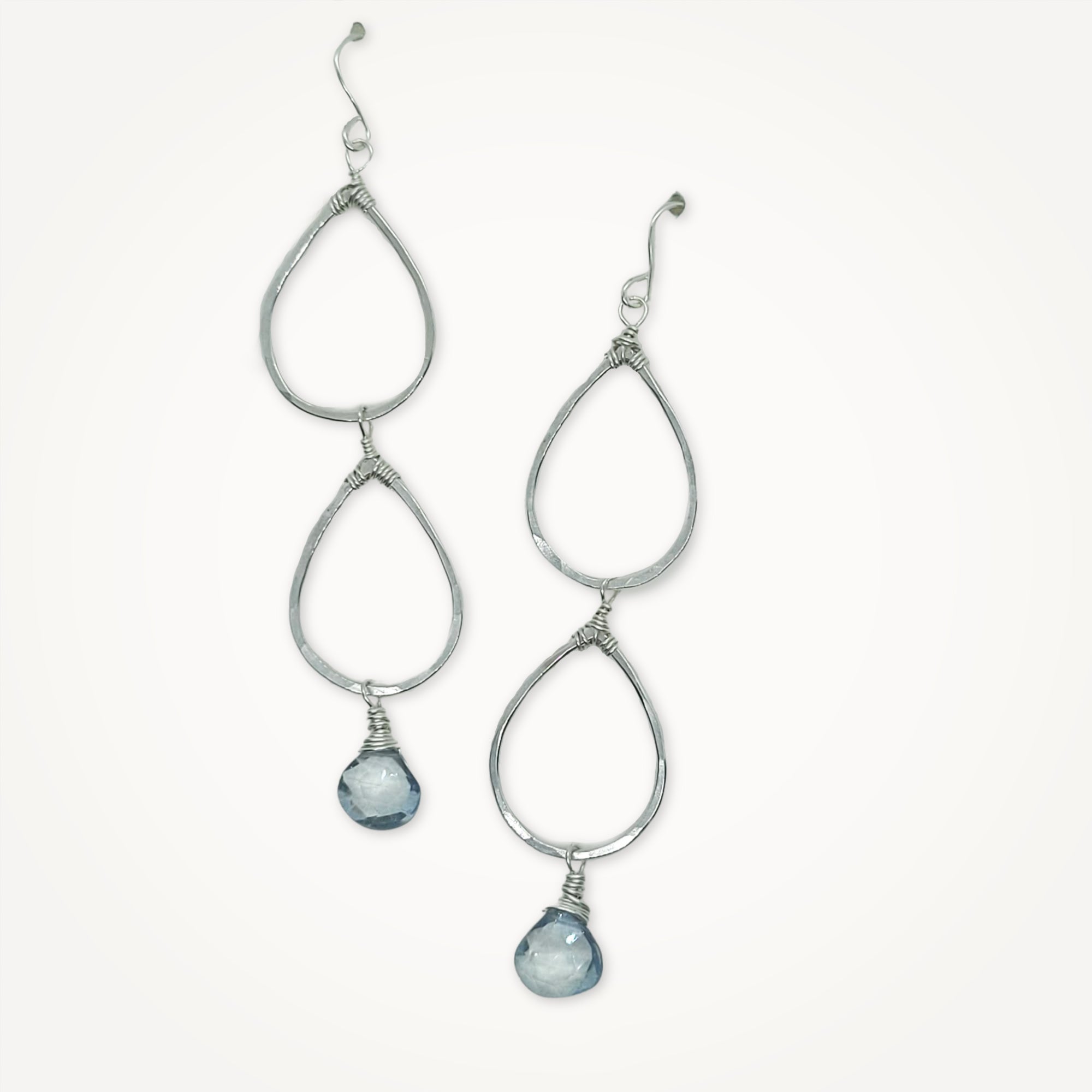 Double Dewdrop Earrings • Aquamarine