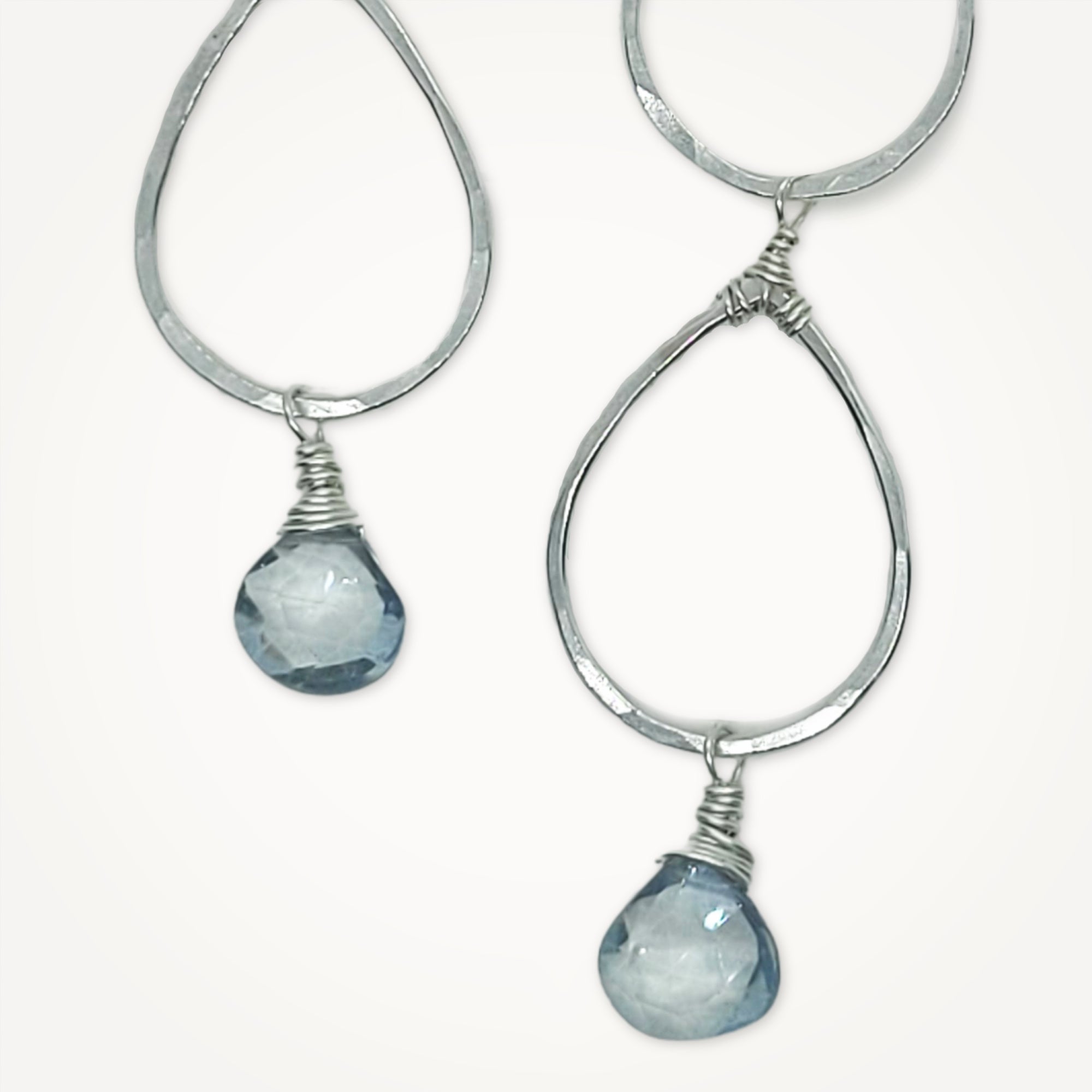 Double Dewdrop Earrings • Aquamarine