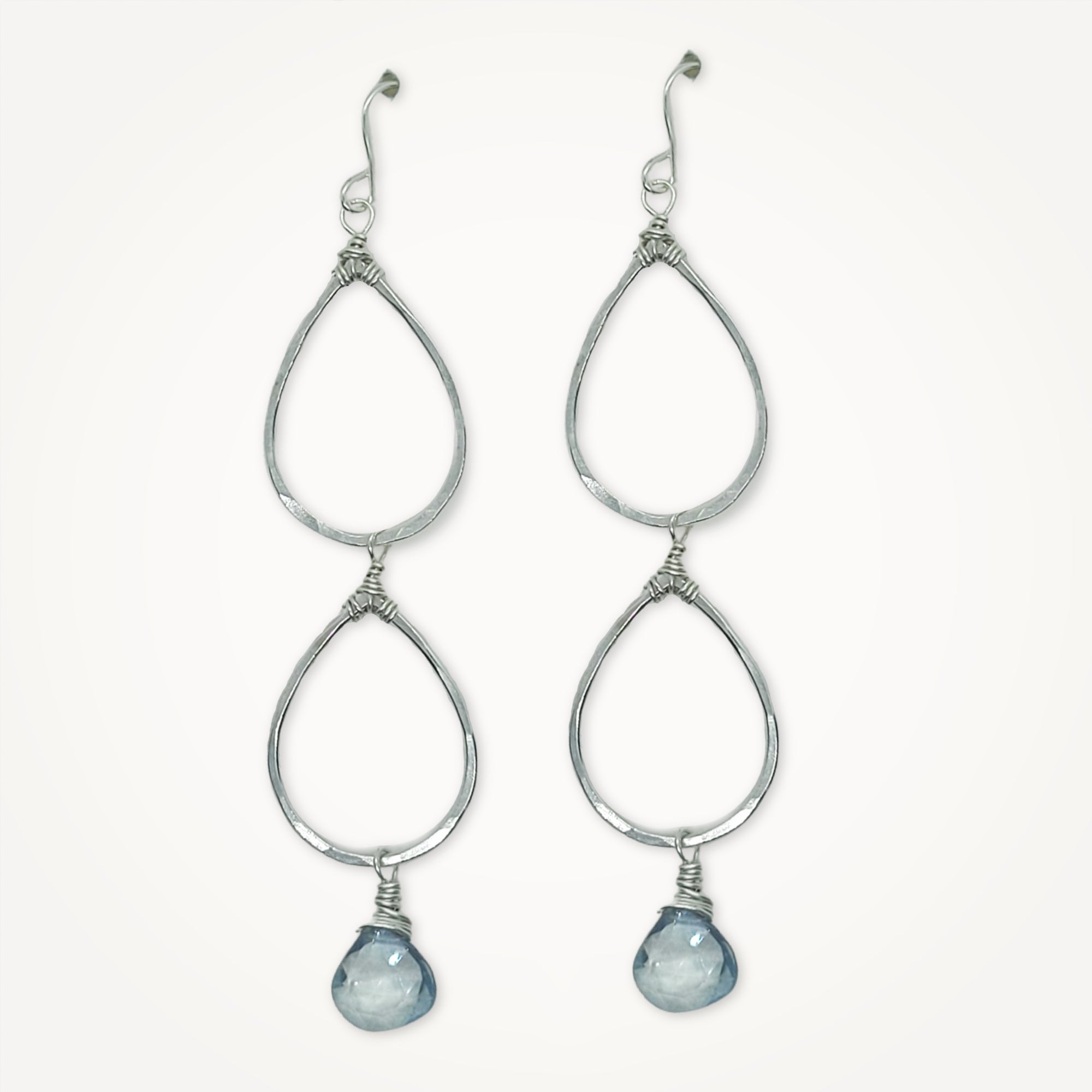 Double Dewdrop Earrings • Aquamarine