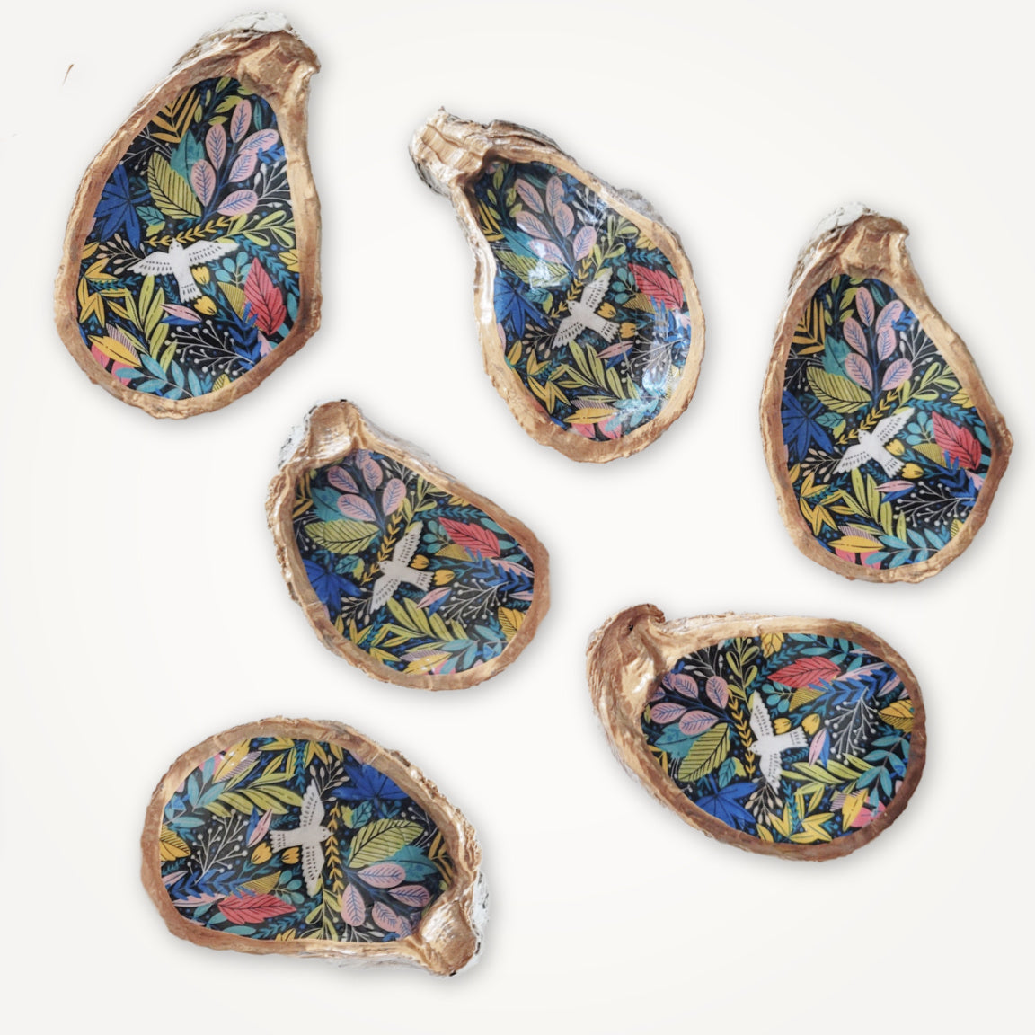 Joyful Jungle Bird Ornament • Oyster Shell