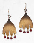Driftbloom Mysterious Botanical Earrings • Garnet