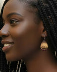 Driftbloom Mysterious Botanical Earrings • Garnet