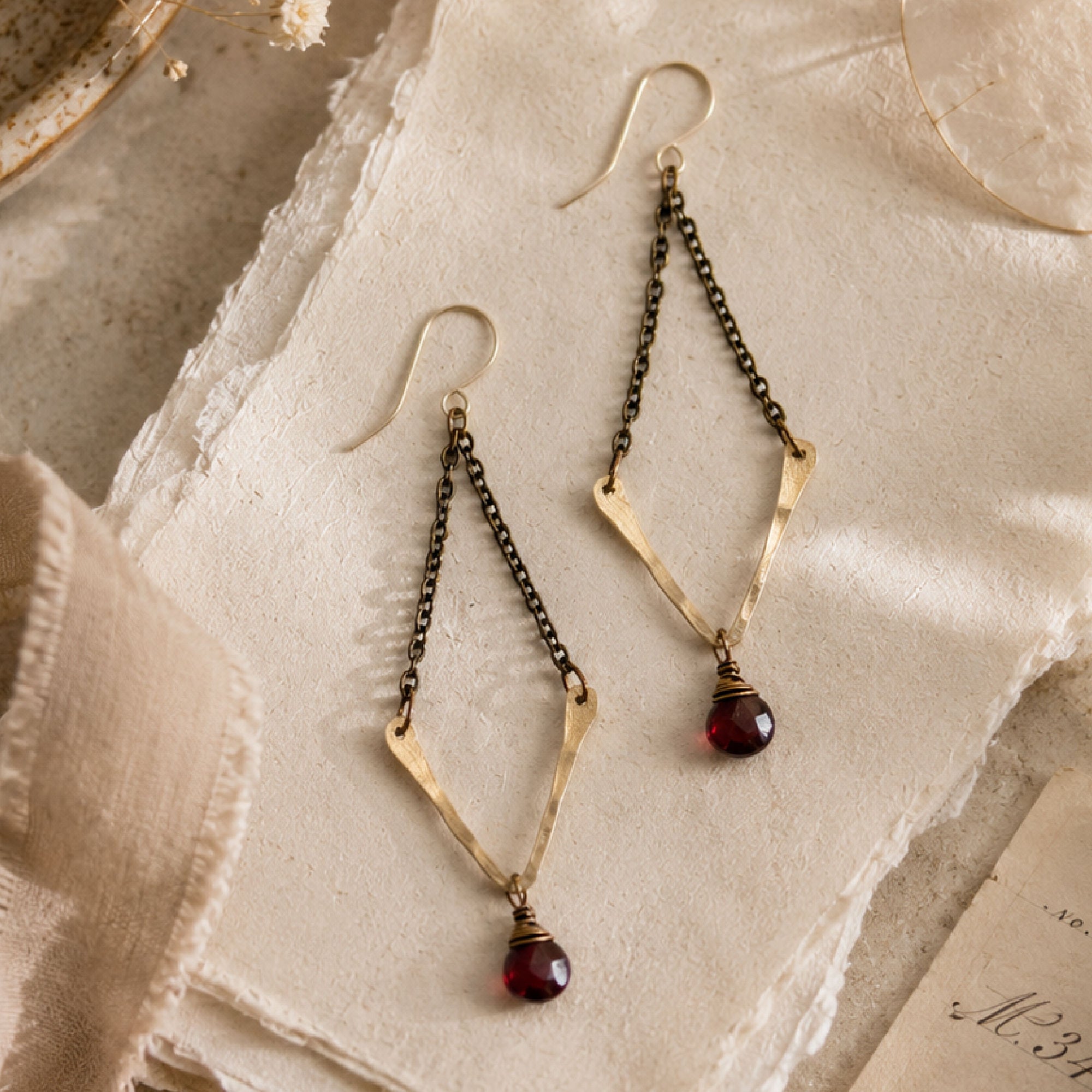 Valley Earrings • Garnet
