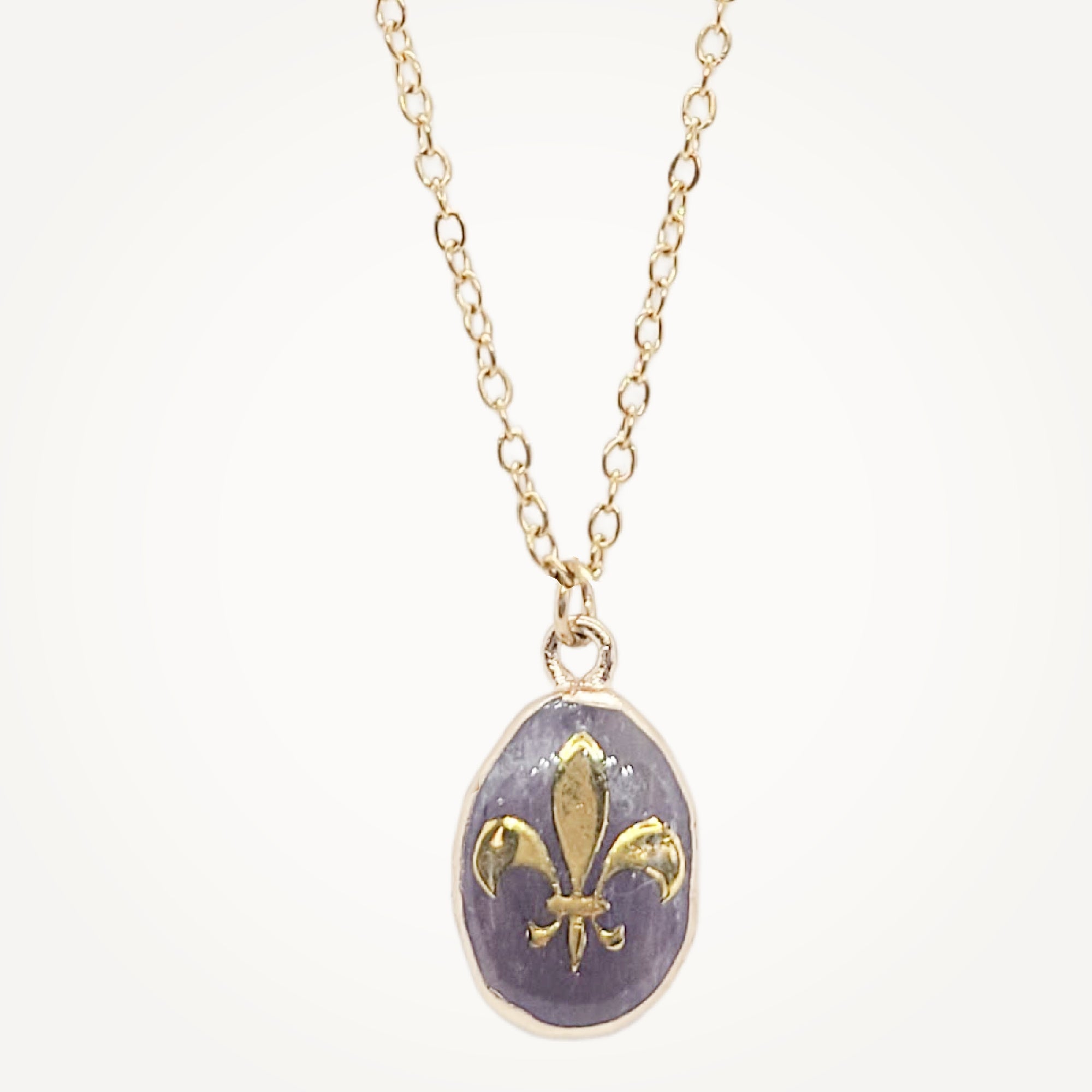 Fleur De Lis Necklace • Choice of Gemstone