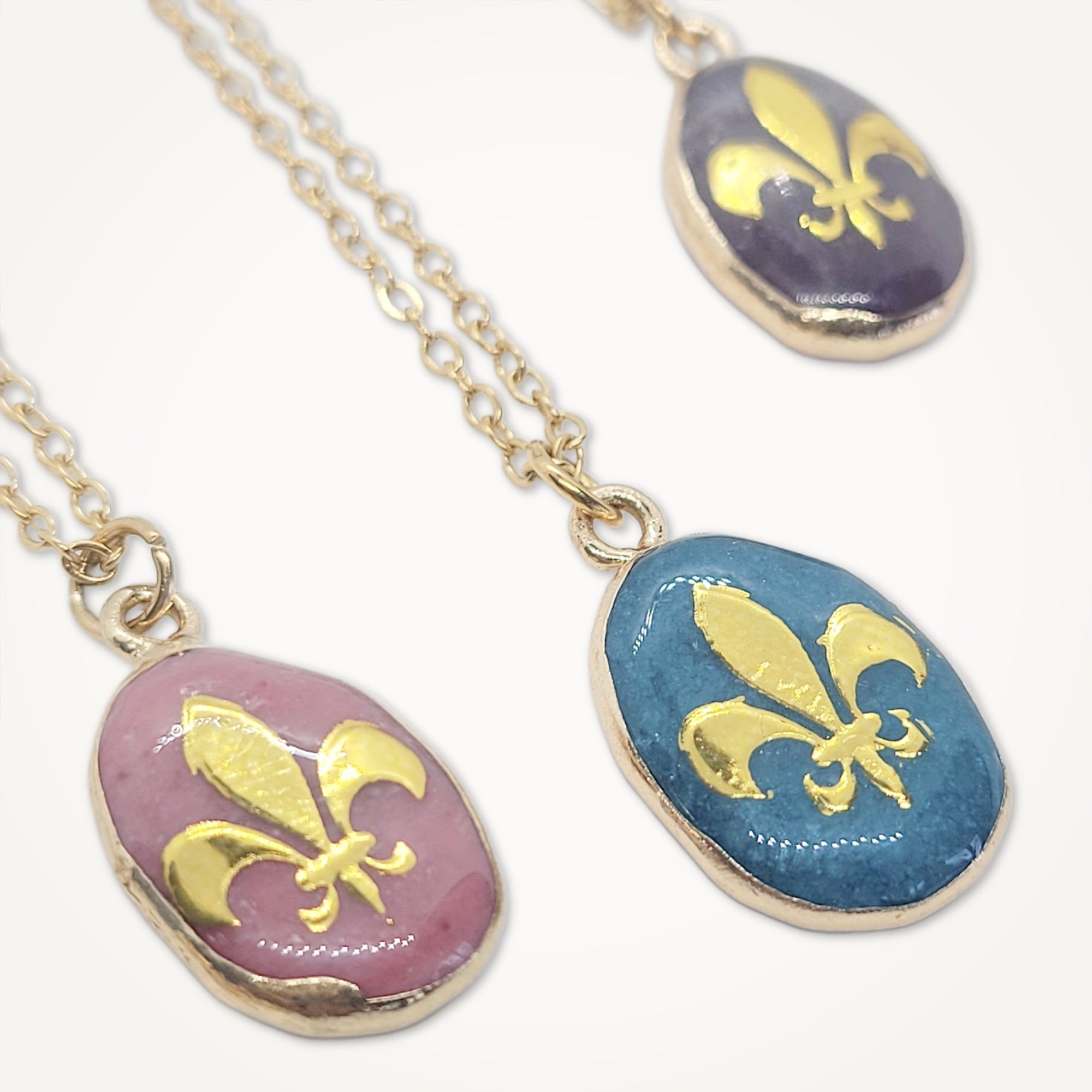 Fleur De Lis Necklace • Choice of Gemstone