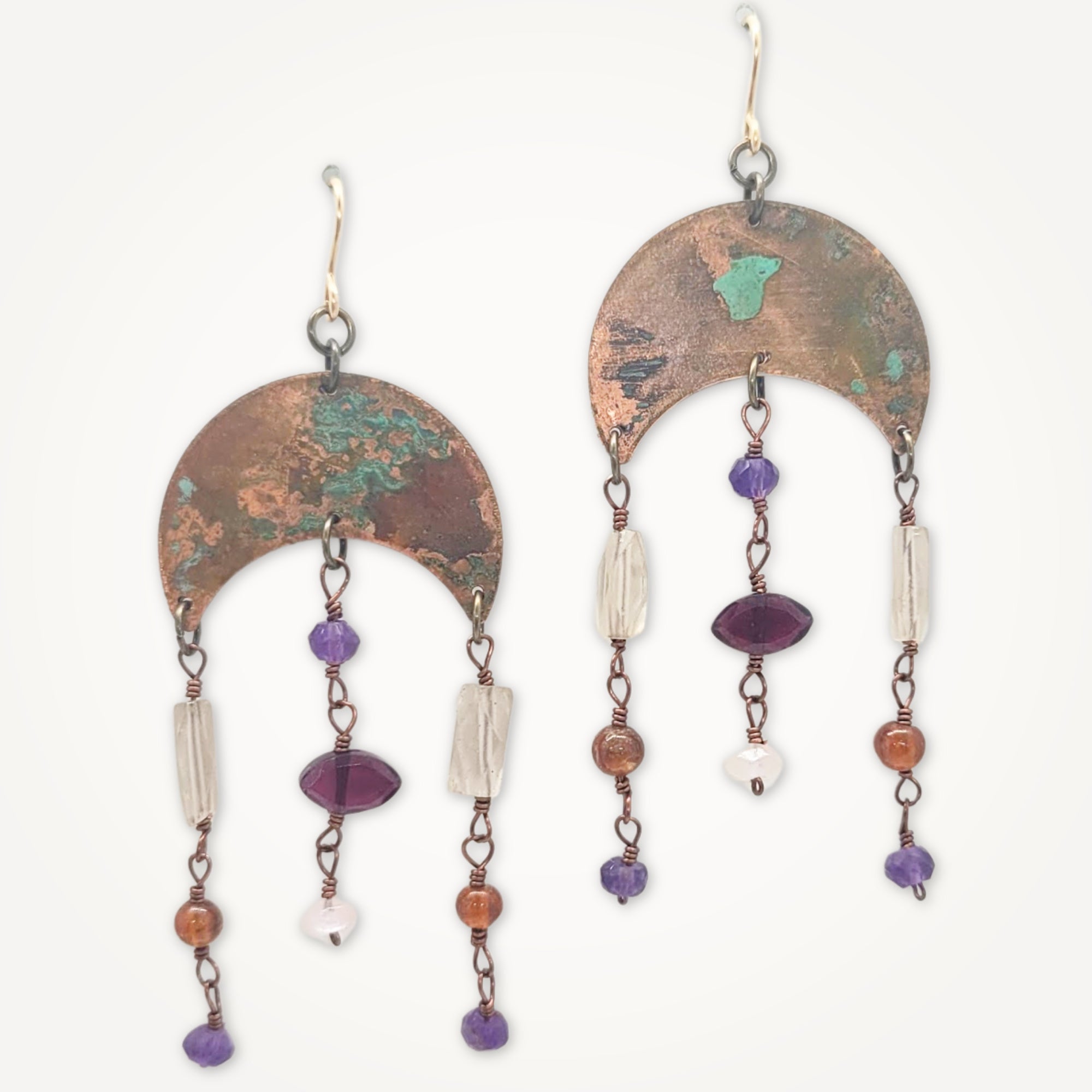 Copper Gemstone Mix Earrings